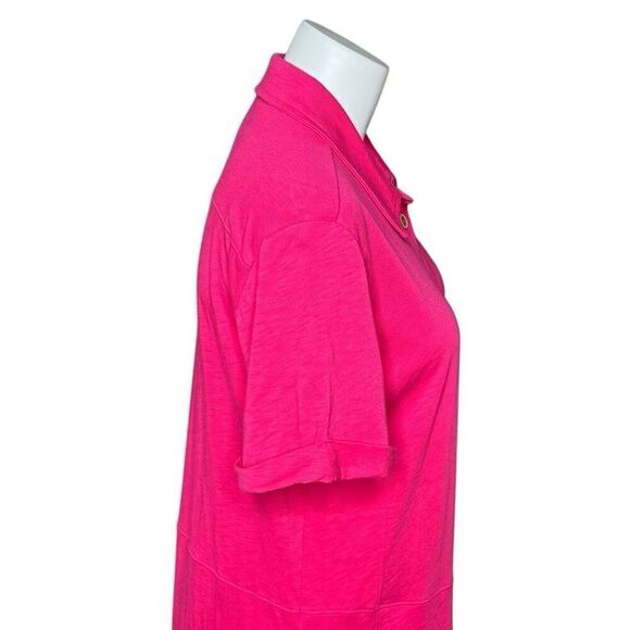 Soft Surroundings hot pink Filipa button down shirt dress size M - Picture 9 of 13